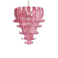 Lustre en verre italien de style mid-century, hauteur réglable, pour salon de villa, rose, suspendu