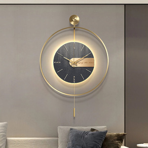 Reloj de Pared Moderno de Metal con Luz Nocturna LED de 60x92cm, Estilo Simple y Elegante para Sala de Estar, Comedor, Dormitorio, Hotel, Directo de Fábrica - Product Image 1