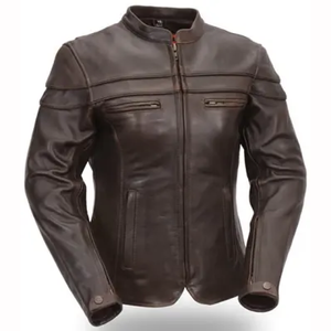 Zukhruf Grupar แจ็กเก็ตมอเตอร์ไซค์สำหรับผู้ชายแบบสั่งตัดหนังแท้สไตล์ทางการ - Product Image 1