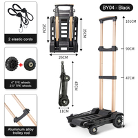 Chariot de supermarché utilitaire pliable Chariot à main roulant avec 4 roues rotatives Sac étanche amovible pour l'épicerie Blanchisserie Voyage Bureau