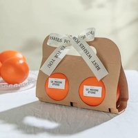 Boîtes cadeaux en papier kraft ondulé recyclable avec logo personnalisé, poignées pour l'emballage des fruits, impression quadricolore, matériaux recyclés, UV