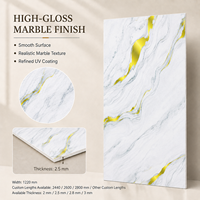 Panneau mural en PVC MORLENX de style moderne 1220*2440 MM, finition brillante UV, effet marbre, insonorisant, imperméable, ignifuge, fluorescent, pour chambre à coucher et salle de bain