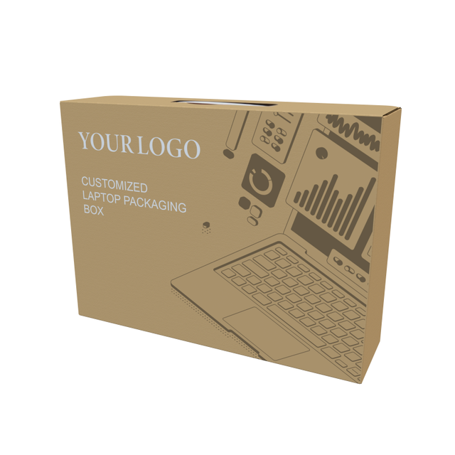 Customized Digital Printing Corrugated Laptop Shipping Boxes Wholesale Laptop Cardboard Packaging Box With Plastic Handle
