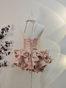 Nouvelles robes bouffantes pour femmes avec nœud et motif arêtes de poisson, à nouer, avec short intégré, tendance - Product Image 6