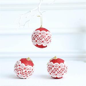 Boules de Noël promotionnelles de luxe rouges de 8 cm pour arbre - Product Image 3
