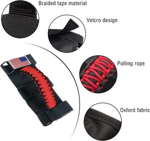 Poignées de maintien rétractables en paracorde pour barre de protection <span class=keywords><strong>Jeep</strong></span> Wrangler JL JK TJ <span class=keywords><strong>YJ</strong></span> - Product Image 2