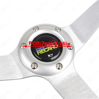 Universel 14 pouces 350mm Volant Chrome Noir Rayons Simulation Bois Classique Vintage ABS Volant De Voiture pour RECARO