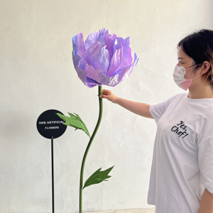 DKB fábrica a granel al por mayor de alta calidad <span class=keywords><strong>flores</strong></span> falsas gigantes tamaño personalizado grandes <span class=keywords><strong>flores</strong></span> gigantes de organza - Product Image 4