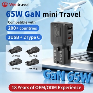Wontravel OEM ODM Mini Pocket Worldwide Universal Travel <b>Adapter</b> 65w for Hotel Welcome Kits - Product Image 1