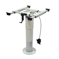 Pied de table réglable pneumatique en alliage d'aluminium Wareda Caravan, noir/gris, 355-730 mm, pour camping-car et motorhome
