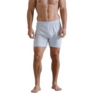 <b>Custom</b> Logo OEM Breathable Cotton/Spandex Knit Hot Sale Men's Mid-rise Long Leg <b>Boxer</b> Shorts - Product Image 3