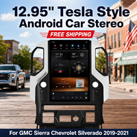 Autoradio Android OEM 12,95 pouces pour GMC Sierra Chevrolet Silverado 2019-2021, style Tesla, Snapdragon 665 4+64G, CarPlay sans fil