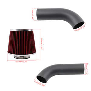 Kit de Admisión de Aire Frío de Alto Rendimiento con Filtro, Estilo Negro y Rojo para BMW Serie 3 323 325 328 330 I6 AIM022-RD-BK de 1999-2005 - Product Image 6