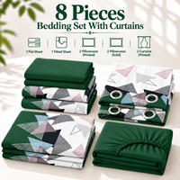 Ensemble de draps de lit de luxe pour lit queen ou king size avec rideaux, taies d'oreiller, 8 pièces, draps de lit en tissu plus épais