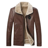 Blouson Bomber Moto Hiver Homme en Cuir PU Tissu Tressé Écologique Imperméable avec Coutures Réversibles Coupe Ample