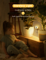 Veilleuses LED RGB miniatures ZHILAI, style panda, avec capteur crépusculaire, modernes, à brancher, à intensité variable, pour chambre d'enfant et de bébé
