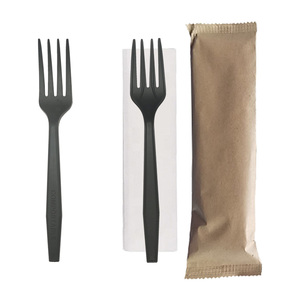 Couverts jetables élégants en CPLA noir – Couteau, fourchette, cuillère écologiques et modernes pour salons VIP - Product Image 6