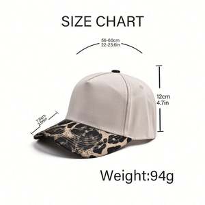 Casquette de baseball classique à 5 panneaux 100 % coton pour hommes et femmes, bicolore, avec logo brodé 3D personnalisé, toutes saisons - Product Image 6