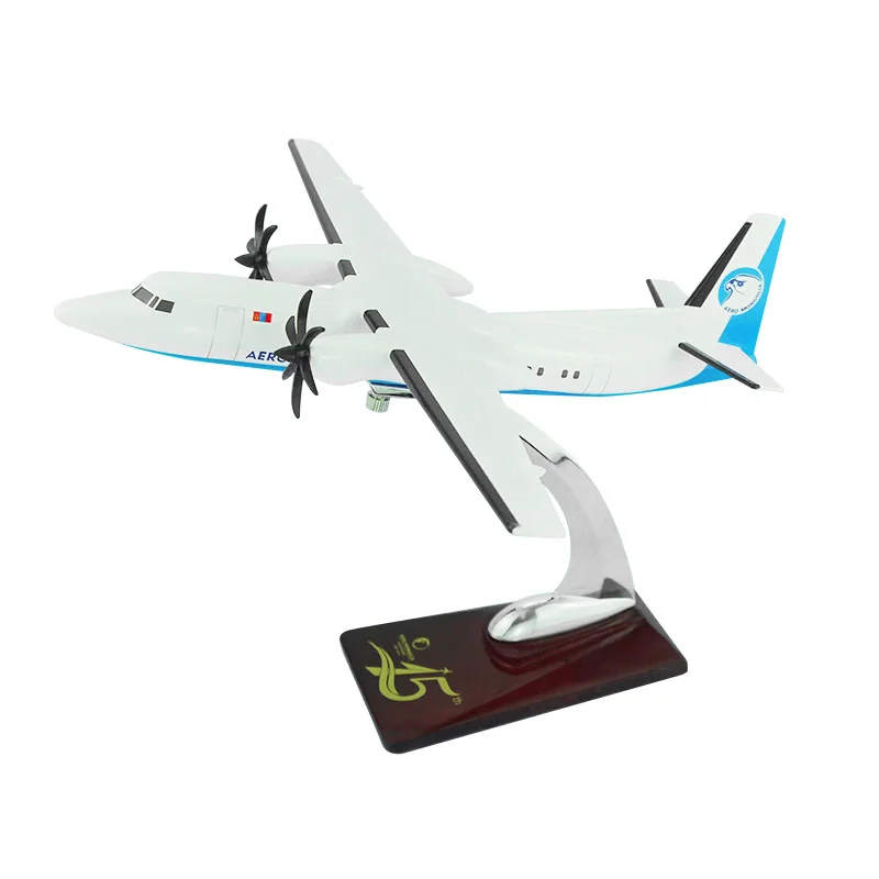 एयरो मंगोलिया Fokker 50 1/105 24 cm विमान कला शिल्प हवाई जहाज मॉडल