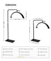 Lampe LED de beauté moderne en forme de demi-lune, lumière chaude réglable, haute luminosité, protection des yeux, pour la manucure, les extensions de cils, utilisation en salon