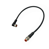 Expédié de l'usine BAYMRS M12 Femelle 90 °   Connecteur circulaire M12 à 3, 4, 5, 8, 12 broches avec fils à extrémités ouvertes, codage A, et câble PVC PUR