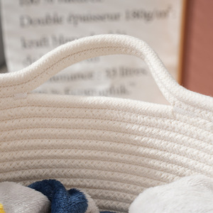 Cotton rope woven laundry <b>basket</b>, toy storage <b>basket</b>, <b>large</b> size household/dormitory laundry <b>basket</b>, handmade storage <b>basket</b> - Product Image 3