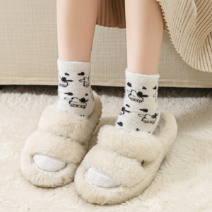 Calzini da donna Hongdae Onni graziosi calzini da mucca maculata caldi autunnali e invernali per mani e piedi freddi - Product Image 1
