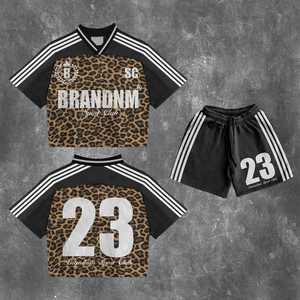 เสื้อยืดกีฬาโอเวอร์ไซส์สั่งทำพิเศษ คอกลม ผ้าตาข่าย สตรีทแวร์ ผ้าถักน้ำหนัก 250 กรัม แขนสั้น เสื้อฟุตบอลชาย - Product Image 4