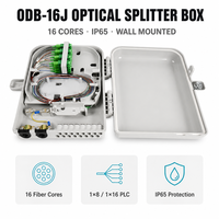 Caja Divisora Óptica de 16 Fibras, Caja de Distribución de Fibra Montada en Pared, IP65, PC, ABS, Divisor PLC 1x8 1x16, FTTH, ODN