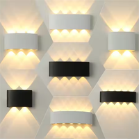 Applique murale étanche 6w aluminium led noir couloir de jardin extérieur ip65 applique murale d'extérieur