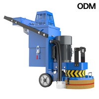Machine à meuler le béton de 380 mm avec aspirateur intégré et disque de meulage magnétique à 5 têtes, moteur 4 kW