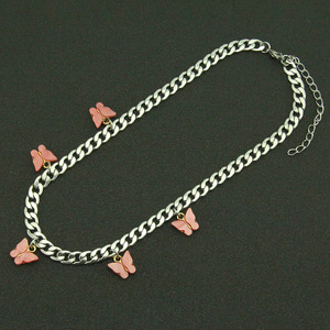 Collar con Colgante de Mariposa Colorido Estilo Hiphop Urbano 2026, Cadena Punk Simple y Exquisita, Collares Unisex, Joyería de Moda al por Mayor - Product Image 4