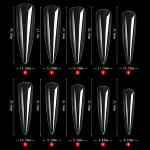 500 pièces Gel X Nail Tip Press On Extension System acrylique couverture complète sculptée cercueil <span class=keywords><strong>faux</strong></span> <span class=keywords><strong>ongles</strong></span> Capsule américaine Art - Product Image 5