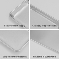 Plaques et Plats de Cuisson en Aluminium de Qualité Alimentaire, Tailles 9x13, 13x18 et 18x26 Pouces, Équipement de Cuisson en Acier et Métal Résistant à la Chaleur