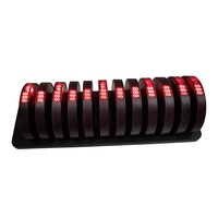 Invité Queue Coaster Beeper 300mAh 1 Base 10 Buzzers Étanche Vibrant Sans Fil Serveur Système D'appel Téléavertisseur pour Restaurant