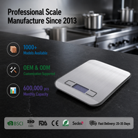 Báscula Digital de Cocina de Acero Inoxidable, Báscula Electrónica de Alimentos de Alta Precisión con Pantalla LCD Retroiluminada para Preparación de Café Gourmet