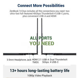 Ordinateur portable Asus neuf 	 Ordinateurs portables à <span class=keywords><strong>double</strong></span> écran Core Ultra9, neufs, 14 pouces, écran OLED 2,8K, écrans tactiles, ordinateurs portables - Product Image 3