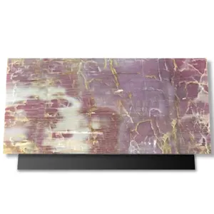 TMZ ODM-panel de pared de ónix retroiluminado OEM, decoración de losa de mármol, encimera, púrpura, violeta, ónix para el hogar