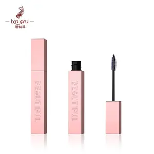 Heavy Weighted Empty 10ml Aluminum Light Pink / Rose Gold Brow Mascara Square Tube Packaging Container Bottle