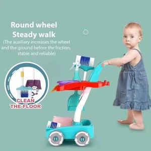 Jinying Ensemble d'outils de nettoyage ménager avec chariot, outils domestiques, ensembles de perceuses électriques, jouets d'imitation, jouet de maison pour enfants d'âge préscolaire - Product Image 4