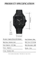 Montre automatique de luxe sertie de diamants VVS1 Moissanite, entièrement en or, style hip-hop, mécanique