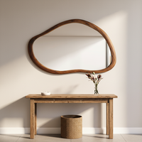 Miroir mural moderne à cadre irrégulier, miroir suspendu écologique pour salon, salle de séjour et projets d'aménagement intérieur d'hôtels