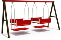Balançoire d'extérieur en métal avec double siège pour aire de jeux, équipement de balançoire pour parc et école maternelle