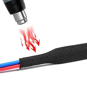 Manchon de <span class=keywords><strong>câble</strong></span> tressé thermorétractable isolation de contraction pour animaux de compagnie <span class=keywords><strong>gaine</strong></span> d'enroulement de fil ignifuge Flam - Product Image 2