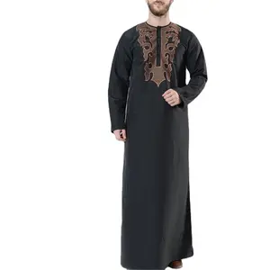 2023 Fashion high-grade new men's black Moroccan order robes India Dubai robes Islamic robes