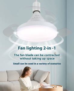 Transfronterizo E27 tornillo desmontable integrado silencioso Control remoto ventilador de techo lámpara LED DC para sala de estar comedor hogar - Product Image 5