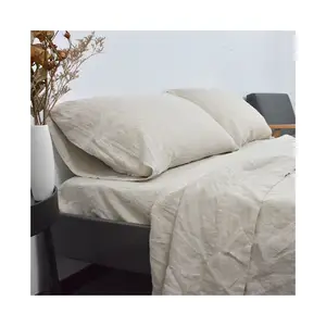 Tamaño Queen 4PC Alta calidad 100% Sábanas de lino francés Ropa de cama Juegos de sábanas