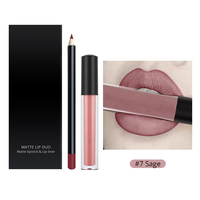 Lot de rouges à lèvres liquides mats en gros avec crayon à lèvres, coffret cadeau de maquillage, kits de gloss à lèvres personnalisés et waterproof