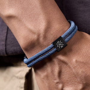 Braccialetti Personalizzabili all'Ingrosso con Incisione, Gioielli Unisex in Corda Milanese e Acciaio Inossidabile - Product Image 2