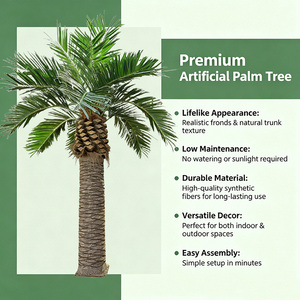 Palme artificiali da 20 piedi a prova di UV all'aperto per interni grandi maestose palme da seta grandi piante da esterno in finto albero - Product Image 5